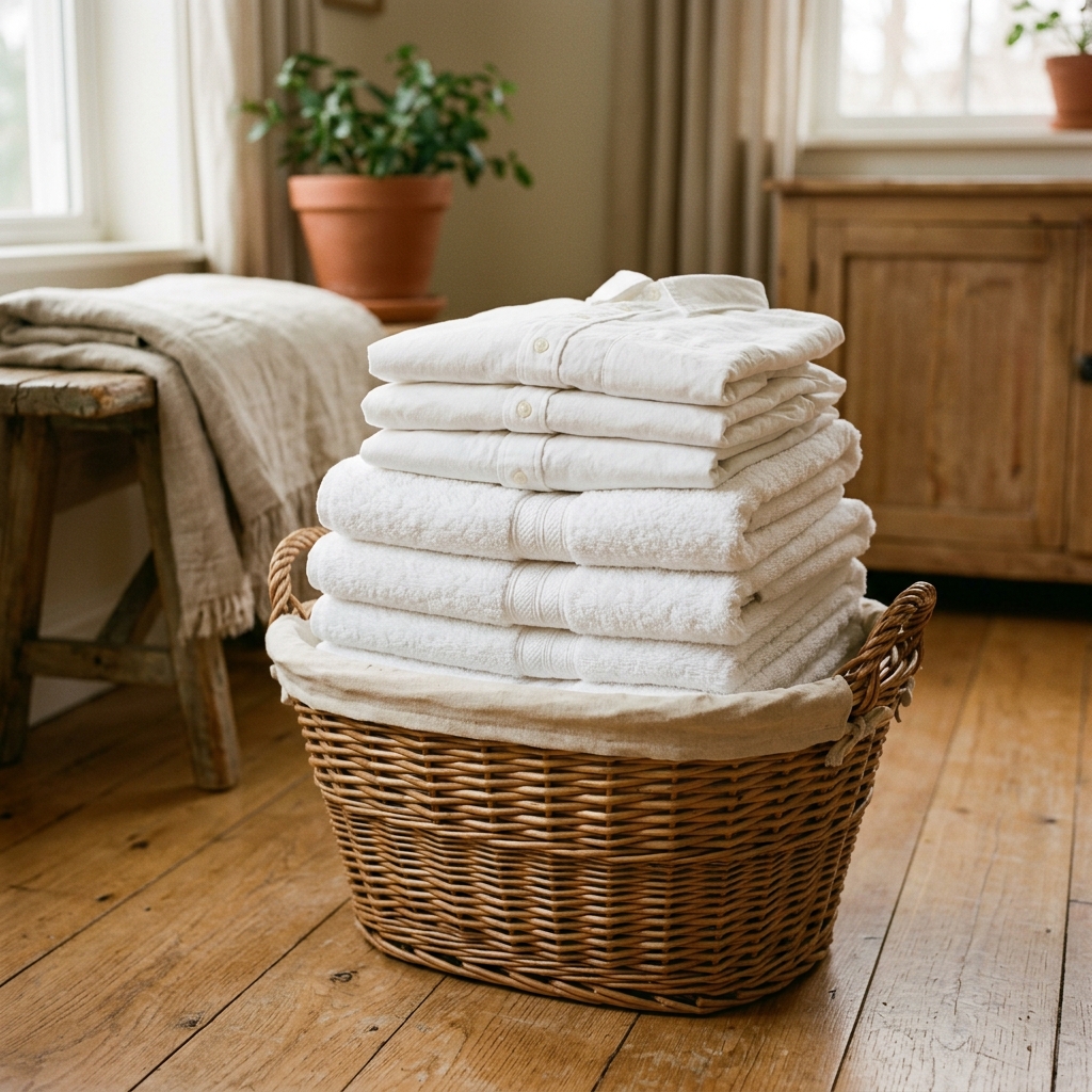 Representative clean laundry service setup